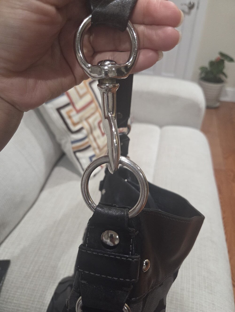 Coach Vintage Black Zoe Hobo Bag with Leather Trim - Picture 13 of 13